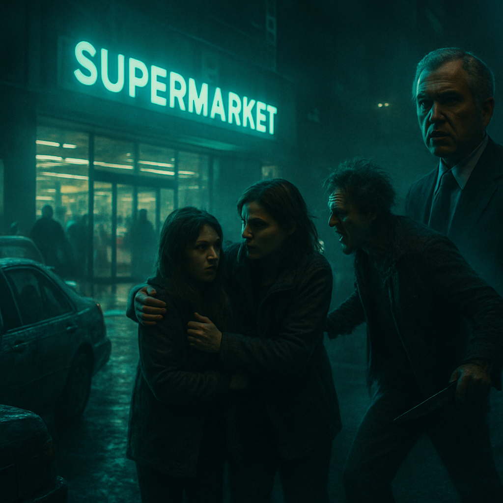 The dreamer experiences a world crisis with people ignoring it. In this chaotic environment, they shop in a supermarket, rescue a girl from violence, and uncover a sinister plot involving poisoned drugs linked to President Bush, resulting in mass murders.