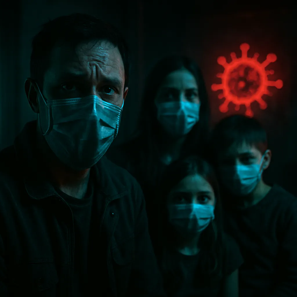 The dreamer contracts a virus and passes it onto their family, causing a state of anxiety.