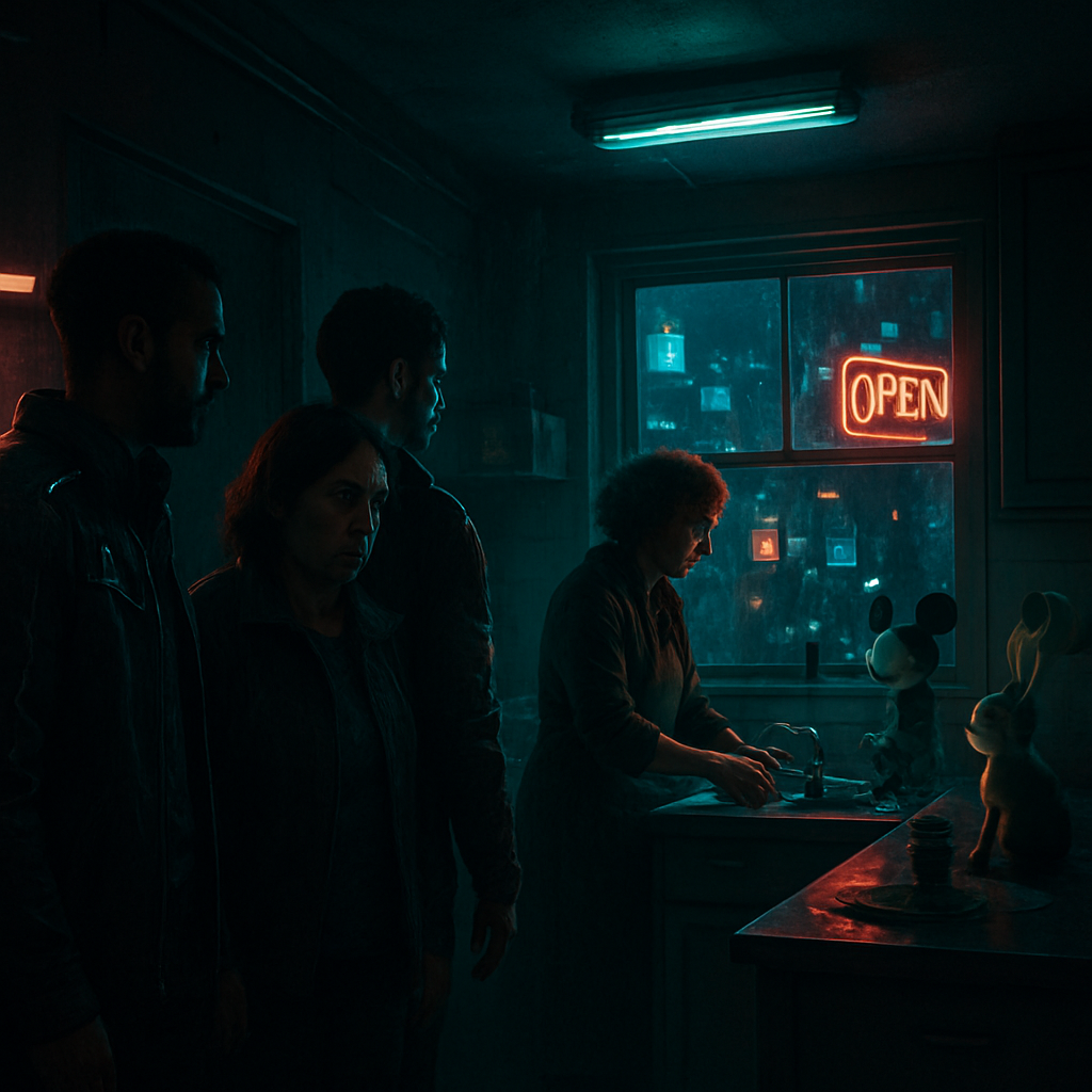 The dreamer walks at night with familiar figures, rests in a house, experiences restlessness, and encounters animals and childhood fantasy characters.