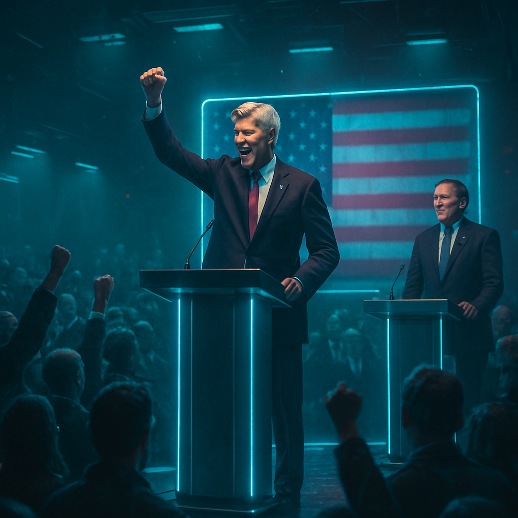 The dream involves a political debate between Kerry and Bush, resulting in Kerry's apparent triumph and a public celebration of this outcome.