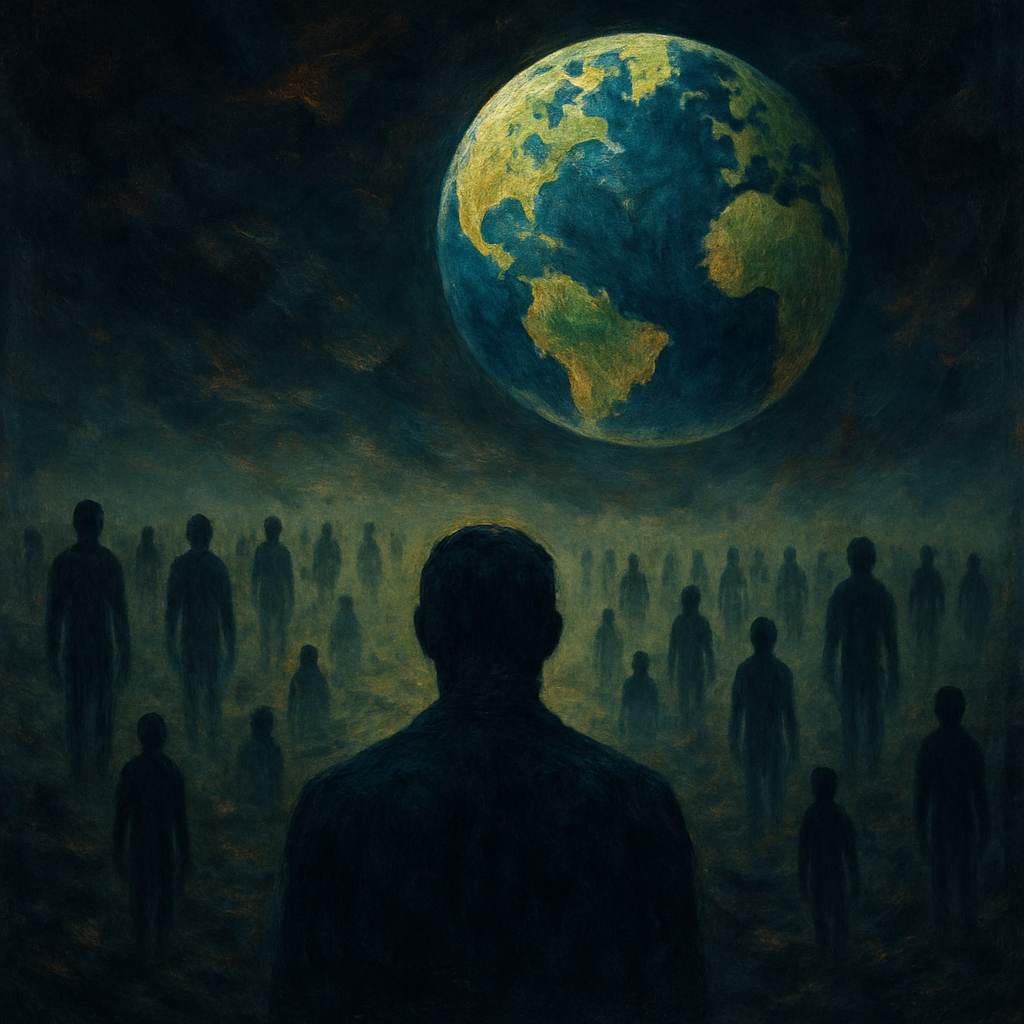 The dreamer experiences a world where everyone on Earth dies one-by-one until no one is left, evoking feelings of isolation and existential angst.