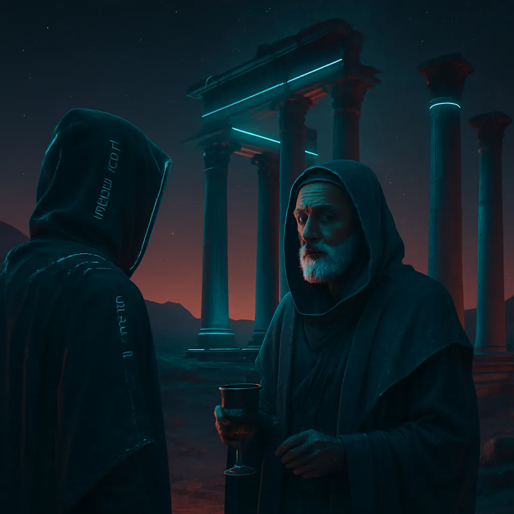In this mystical dream, the dreamer finds themselves at the mythical Temple of Apollo on Mount Milyas, which resembles Elephantine in Egypt. A priest, who seems familiar and trustworthy to the dreamer, guides them through spiritual insights and considerations about healing and fasting.