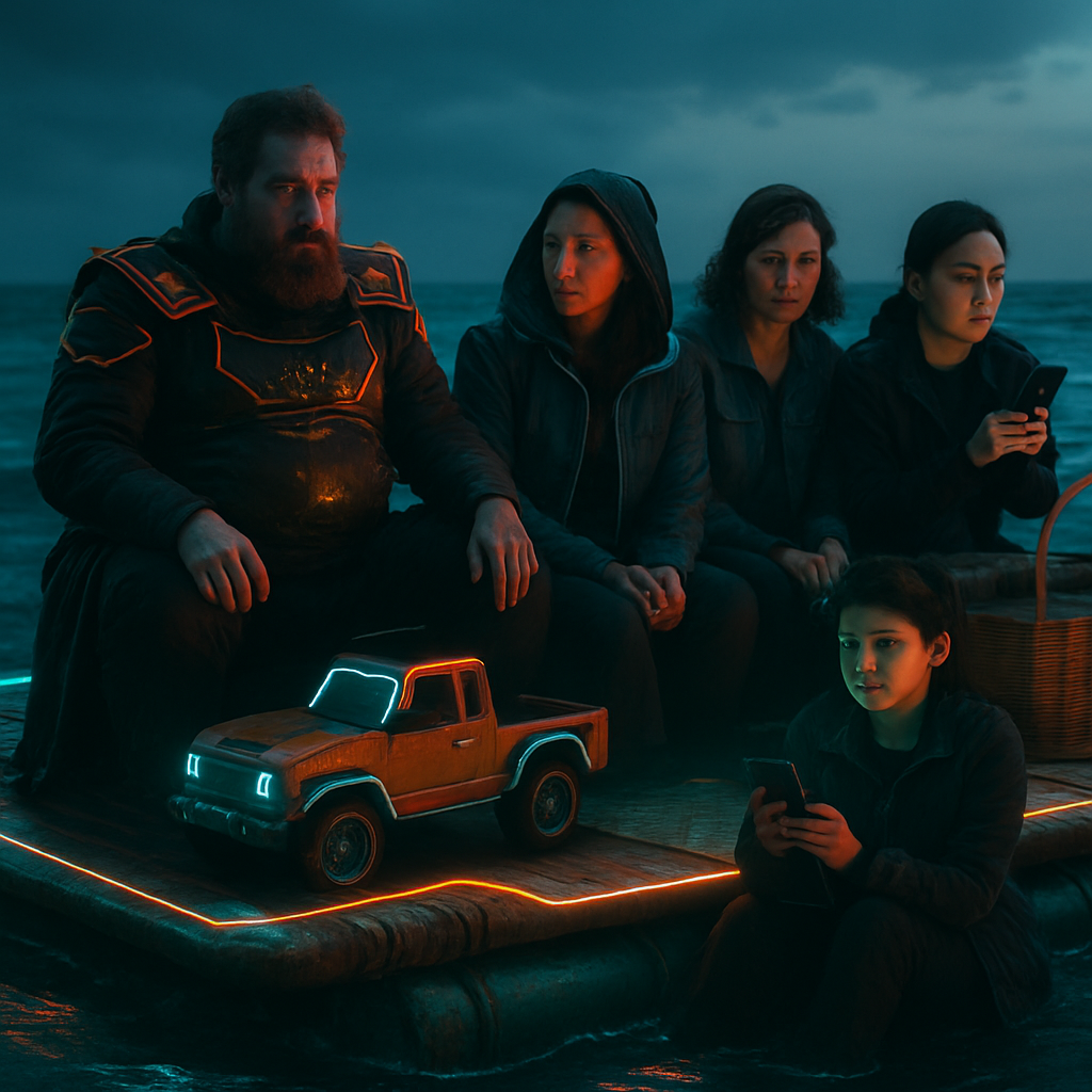 Dreamer is on a raft with a chaotic actor and toy cars, transitions to a home with council women for makeovers, and faces concern over daughter's social media video.