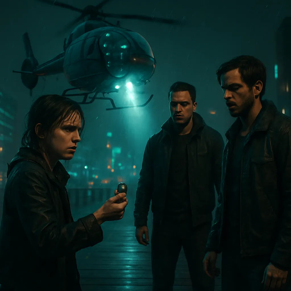 The dream involves breaking societal rules during a crisis, being observed by a helicopter and confronted by individuals on a wooden walkway. The dreamer is accused of theft but proves their innocence.