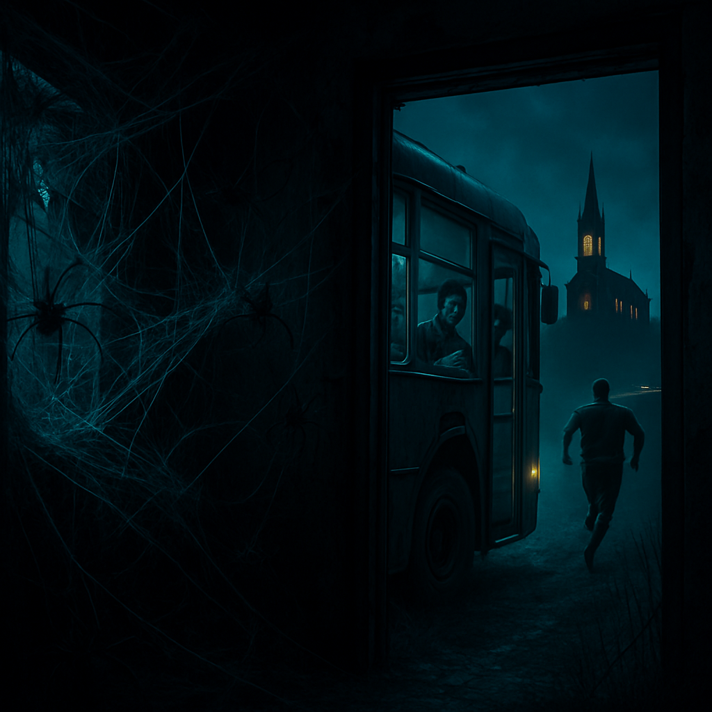 The dreamer experiences a sense of entrapment by cobwebs and captivity on a bus, leading to a desperate escape through a field to gain freedom, culminating at a church that symbolizes refuge from fears.