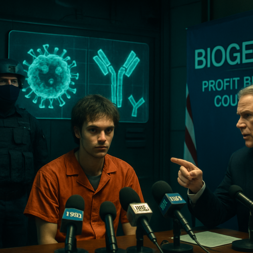Dream about having antibodies to a virus, being kidnapped by the government, isolated, and then exploited by a drug company who gains profit while accusing the dreamer of being unpatriotic for seeking compensation.