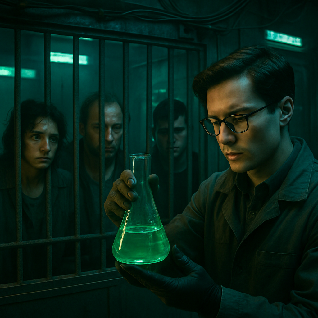 The dream features a trapped setting where an individual shows interest in studying liquids, leading to a reminder of the trapped situation.