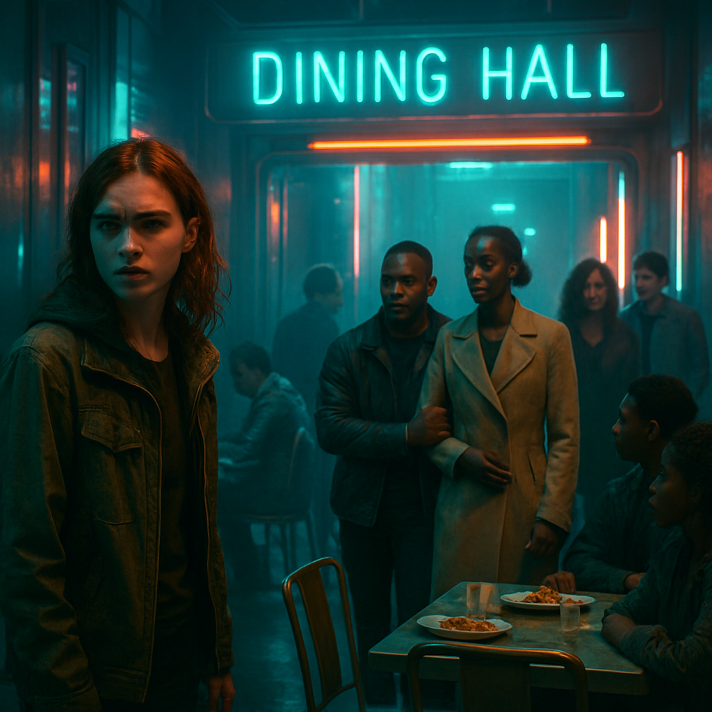 The dream involves helping people with a troublesome situation, with a focus on a young woman's actions. Later, couples enter a dining hall, potentially new in romance, with nervousness. There's a concern for darker-skinned couples, where the dreamer feels a need to protect them.