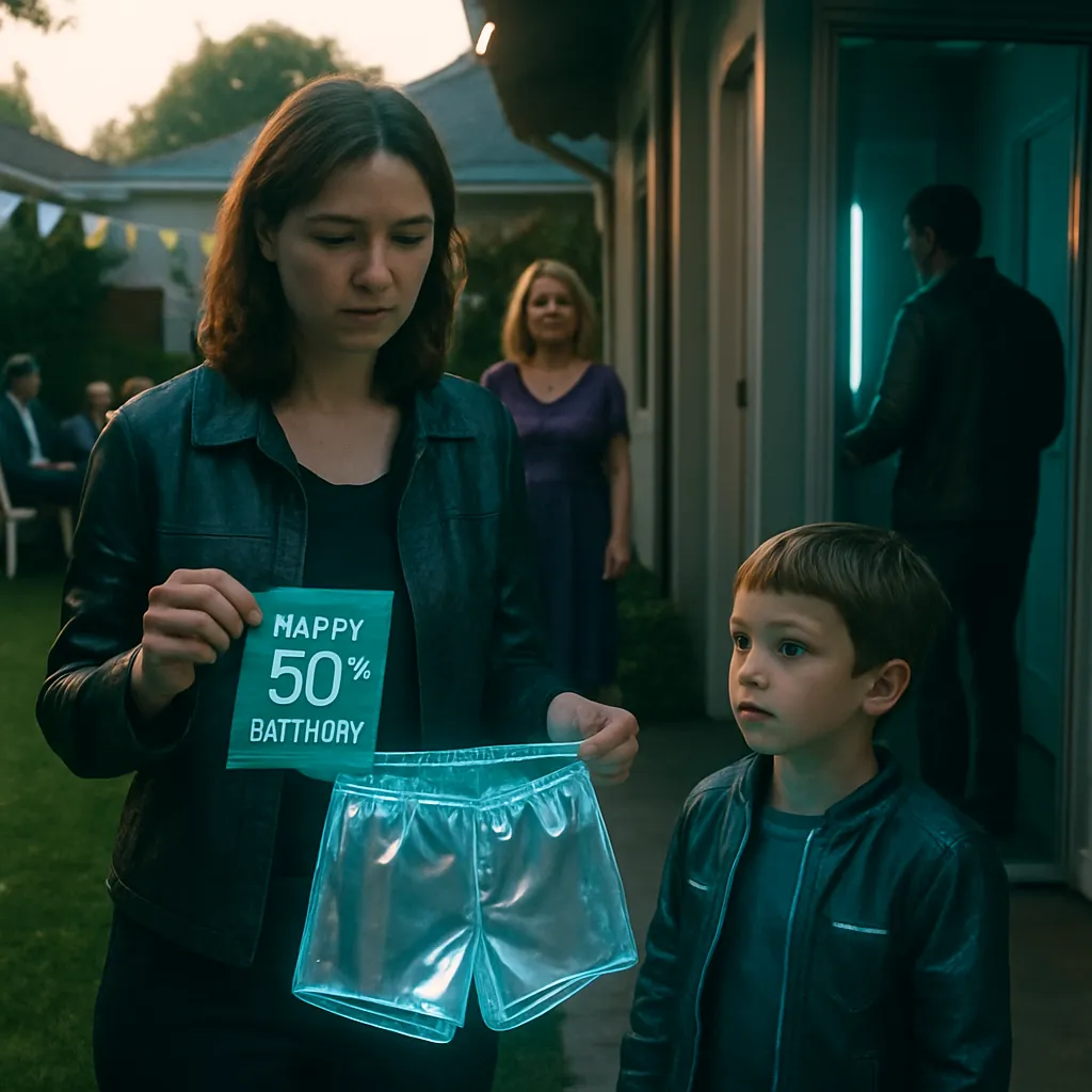 The dream includes attending a friend's 50th birthday party, managing the dreamer's young son, encountering unfamiliar guests, and feeling out of place. It explores themes of belonging, social responsibility, and a surreal encounter with a pair of plastic shorts.