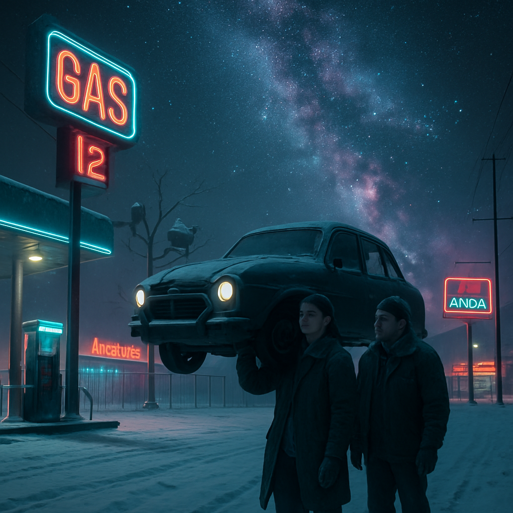 The dream centers around a journey with Margaret and others through snow, a gas station, amusement areas, and ending under a bright Milky Way.