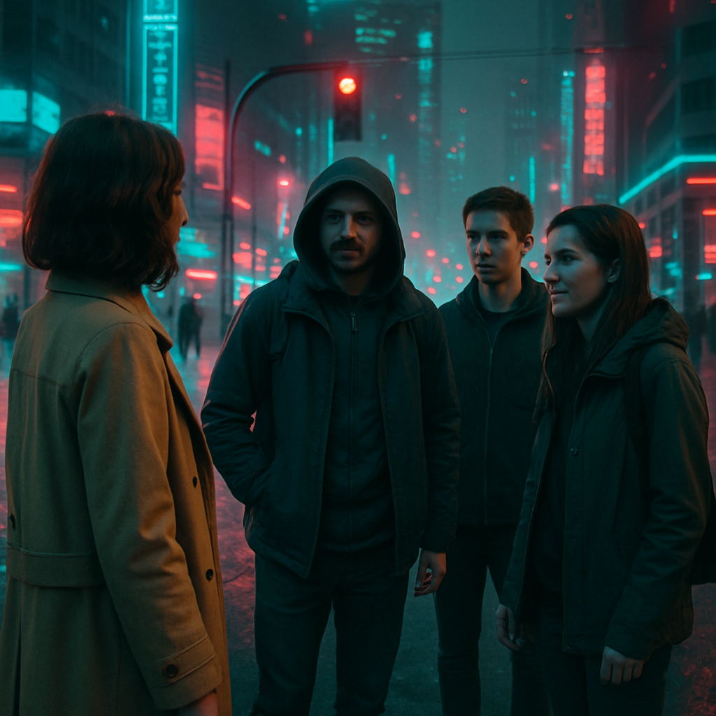 The dreamer walks along a main street and encounters others walking in the same direction. They suggest forming a group, and others agree.