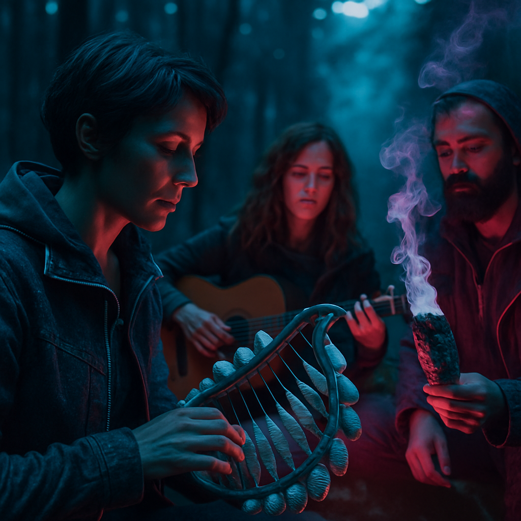 In the dream, the dreamer plays a musical instrument made of seashells, creating beautiful sounds in collaboration with others while burning sage for cleansing.