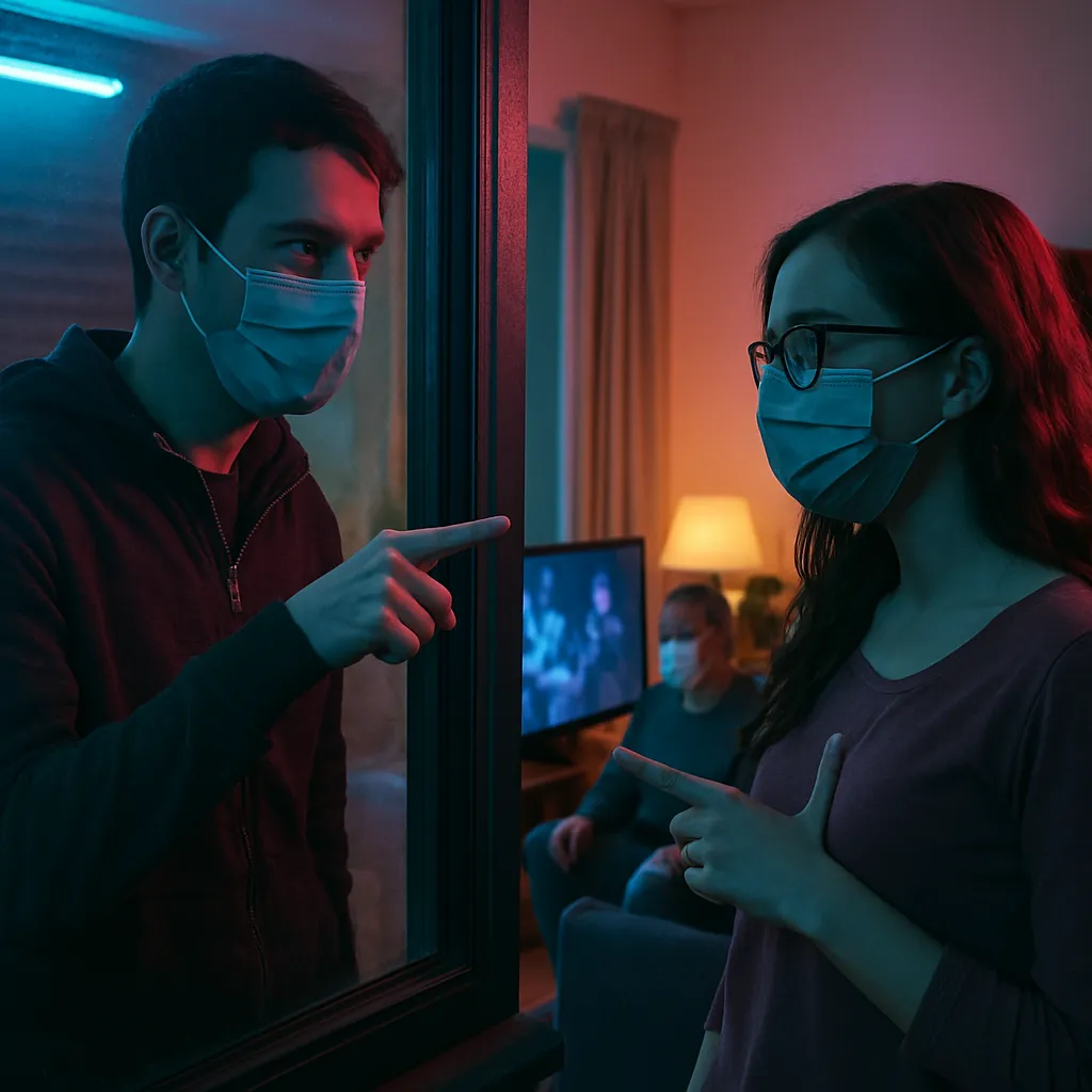 The dreamer is at home quarantining with family when their neighbor, who they have a crush on, visits. They flirt while maintaining social distance, enjoying each other's company until waking up.
